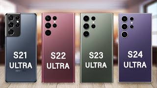 Samsung Galaxy S24 Ultra Vs Galaxy S23 Ultra Vs Galaxy S22 Ultra Vs Galaxy S21 Ultra Specs Review [upl. by Herodias]