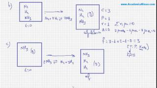 Regla de las fases 03 Calcular grados de libertad con reacción química [upl. by Ahsiadal387]