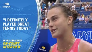 Aryna Sabalenka OnCourt Interview  2023 US Open Quarterfinal [upl. by Malvina]