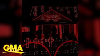 Michigan family dazzles with extravagant Stranger Things Halloween display [upl. by Florin]