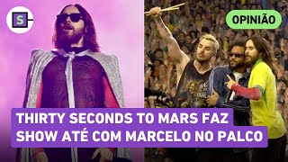 Lollapalooza Thirty Seconds to Mars faz show de clichês e leva Marcelo do Flu ao palco [upl. by Gambrell]