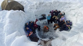 I Took 14 Beginners Winter Camping in a Snow Storm  9ft3m Deep Snow Shelter [upl. by Coreen]