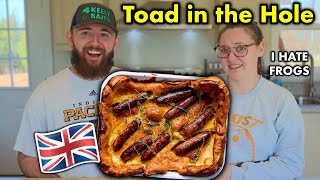 AMERICANS Try BRITISH Toad in the Hole for the FIRST TIME epic fail [upl. by Leva9]