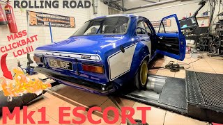 Mk1 Escort DYNO day Rolling road fun [upl. by Leinahtan]