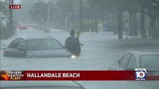 Significant flooding seen in Hallandale Beach [upl. by Hagep]