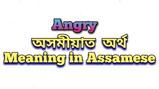 ‘Angry’ meaning in Assamese ‘Angry’ অসমীয়াত অৰ্থ Angry mane ki Class8 Class6 Class5 class10 [upl. by Thebazile980]