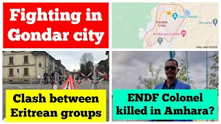 Fighting in Gondar city  Clash between Eritrean groups  ENDF Colonel killed in Amhara [upl. by Rasaec457]