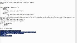 XML Tutorial 62 XSLT Example [upl. by Edmead]
