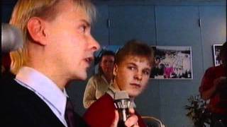 Matti Nykänen ja Toni Nieminen haastattelussa Olympialaiset 1992 [upl. by Nomal]