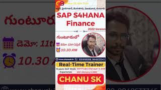 గుంటూరు లో SAP FICOS4HANA Finance డెమో SAP FICO In TeluguSAP FICO Course In TeluguChanu SK SAP [upl. by Warms896]