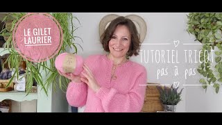 Tutoriel tricot  Le gilet Laurier  Niveau débutant [upl. by Ellednek]