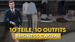 10 Kleidungsstücke 10 Outfits Business Casual Edition  Stylingtipps für Männer [upl. by Bidle]