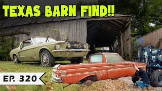 TEXAS BARN FIND 67 Mustang Convertible amp 64 Ford Ranchero [upl. by Helms17]