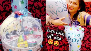 New Born Gift Basket Idea  How to Pack Baby Gift Basket  Gift Wrapped Idea [upl. by Gans]