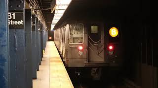 MTA New York City Subway Bronx bound B amp D trains of R68As  81st Street [upl. by Yhtak]