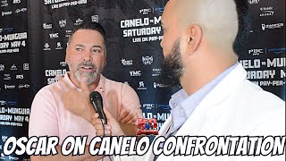 š”š”š”OSCAR DE LA HOYA HONEST ON CANELO INTERACTION ON STAGE canelo jamiemunguia [upl. by Darrel]