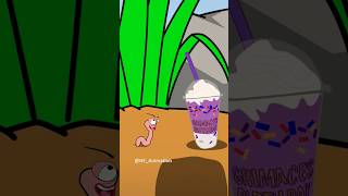 Grimace shake and little worm animation meme cartoon shorts [upl. by Medor]