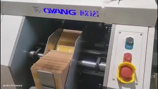 B220 SOS square bottom paper bag making machine with 2 color printing high speed running in Brazil [upl. by Nedyrb]