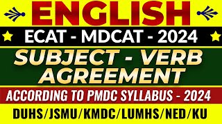 MDCATECAT2024  English  Subject Verb Agreement [upl. by Goldi]