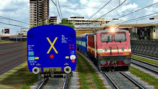 Perfect CROSSING Trains 2  Twin Line Indian Railways  Indian Train Simulator  MSTS OPEN RAILS [upl. by Ayerdna]