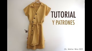 Aprender a coser Vestido cruzado de mujer patrones gratis [upl. by Merralee]