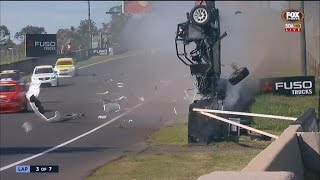 Aussie Racing Cars 2015 Bathurst Damien Flack nasty crash [upl. by Kilk]