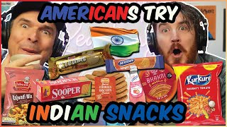 Americans try INDIAN SNACKS Again [upl. by Ellainad506]