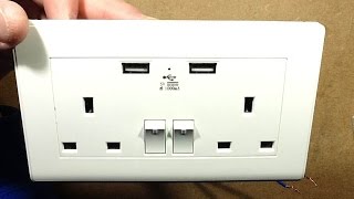 A look inside a crap double gang socket with USB outlets [upl. by Ronica]