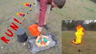 EXPLODING GASOLINE WITH ROMAN CANDLES [upl. by Annohsak]