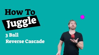 How to Juggle  3 Ball Reverse Cascade Pattern [upl. by Hodges]