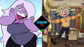 AMETHYST amp VEE VOICE SWAP  Steven UniverseThe Owl House [upl. by Pena]