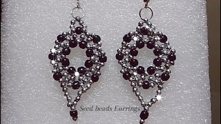 Earrings tutorialHow to make seed beads Earrings at home Learn step by step [upl. by Harhay560]