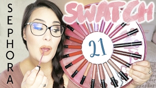 21 SWATCH Rouge à Lèvres Velouté Sans Transfert Sephora  On my lips [upl. by Kcirdnek910]