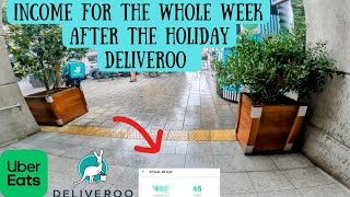 deliveroo rider uk income for the whole week after the holidays Uber eats food delivery uk [upl. by Nesta232]