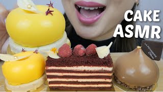 ASMR Mini CAKES Mango Mousse Red Velvet and Caramel Chocolate Mousse cake NO TALKING FOOD Sounds [upl. by Anniken]