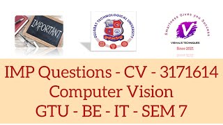 GTU IMP Questions of CV  3171614  Computer Vision IMP Questions  Question Bank of CV  GTU IMP IT [upl. by Menis947]