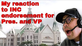 Reaction to IGLESIA NI CRISTO church endorsement for President and VP [upl. by Jermayne]