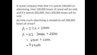 Example Applications of Linear Functions 1 [upl. by Gratianna265]