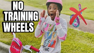 LEARNING HOW TO RIDE MY BIKE WITHOUT TRAINING WHEELS  Nelani’s World [upl. by Phi]