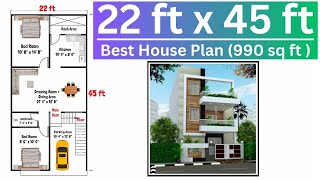 22 x 42 House Plan  22x42 House Design  22x42 Ghar ka Naksha  East Facing House Plan [upl. by Onileba]