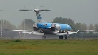 LATE use of thrust reverse on this FOKKER 70 KLM PHKZR at AMS Schiphol [upl. by Mosley]