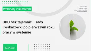 Webinar BDO bez tajemnic  rady i wskazówki [upl. by Euqinobe]