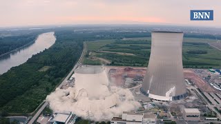 Sprengung der Kühltürme des AKW Philippsburg aus der Luft [upl. by Ofella146]