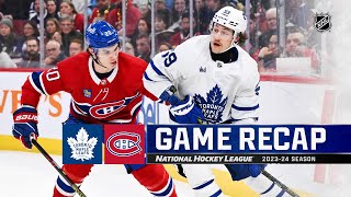 Maple Leafs  Canadiens 39  NHL Highlights 2024 [upl. by Yrred]