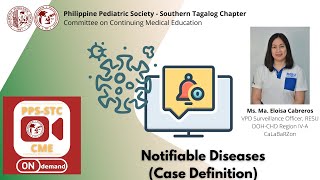 PPSSouthern Tagalog Chapters CME On demand  Notifiable Diseases Case definition [upl. by Anyahs]