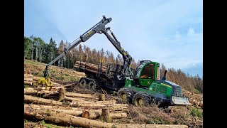 🌲DeereAction • John Deere 1510G • Rückezug im Einsatz • Loggingvideo • Forwarder fast driving🌲 [upl. by Nelleh]