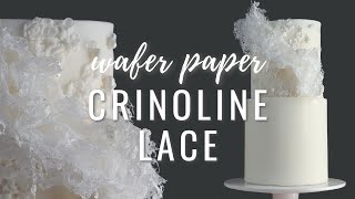 How to make wafer paper crinoline lace wedding cake design  Cake Decorating Tutorial [upl. by Yrrep]