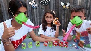 Tic Tac Tongue Game Challenge  Family Fun Video [upl. by Yessydo262]