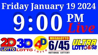 Lotto Result Today Live 9pm January 19 2024  Lotto Result Today Swertres Ez2 [upl. by Eelegna837]