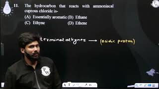 The hydrocarbon that reacts with ammoniacal cuprous chloride is [upl. by Atiuqa]